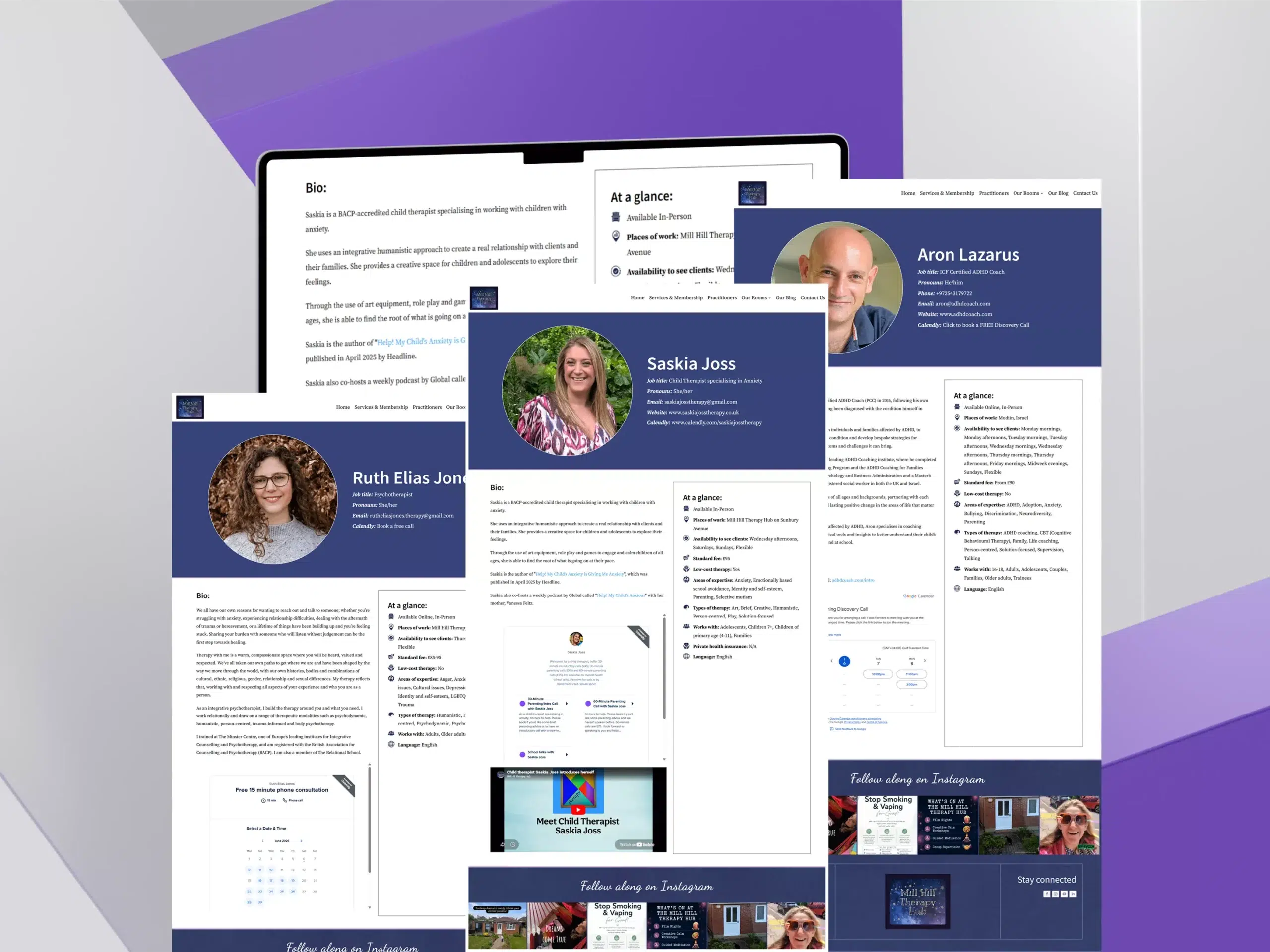Interactive therapist profiles for Therapist Filter Tool